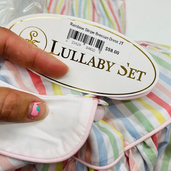 NWT (Please Read) Lullaby Set Size 2T Rainbow Stripe Breccan Dress - Picture 6 of 6